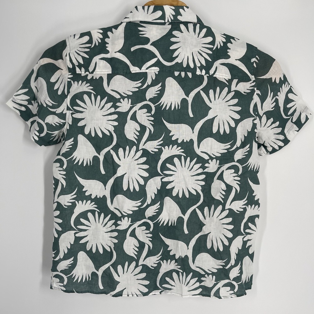 Bonobos Riviera Short Sleeve Shirt Green White Floral Camp Collar Mens M - Picture 8 of 8